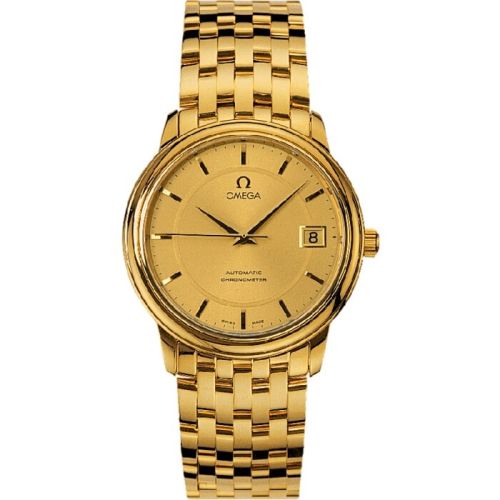 Omega 4100.11.00 : De Ville Prestige Automatic 34.7 Yellow Gold / Champagne / Bracelet