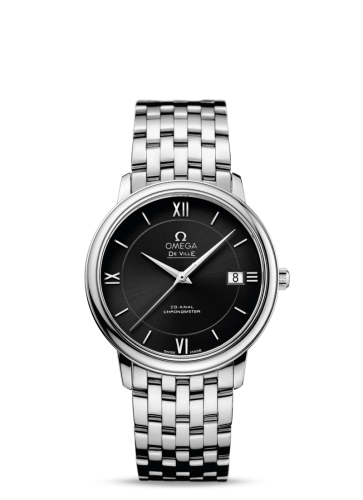 Omega 424.10.37.20.01.001 : De Ville Prestige Co-Axial 36.8 Stainless Steel / Black / Bracelet