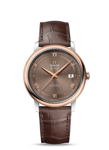 Omega 424.23.40.20.13.001 : De Ville Prestige Co-Axial 39.5 Stainless Steel / Red Gold / Vintage Brown