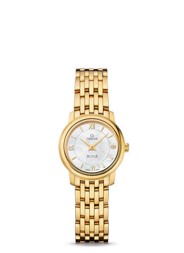 Omega 424.50.24.60.05.001 : De Ville Prestige Quartz 24.4 Yellow Gold / MOP / Bracelet