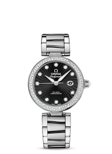 Omega 425.35.34.20.51.001 : LadyMatic Co-Axial 34 Stainless Steel Diamond / Black / Bracelet