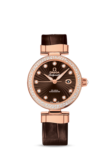 Omega 425.68.34.20.63.001 : LadyMatic Co-Axial 34 Red Gold / Diamond / Brown