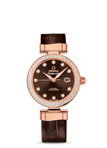 Omega 425.68.34.20.63.002 : LadyMatic Co-Axial 34 Red Gold / Diamond / Brown