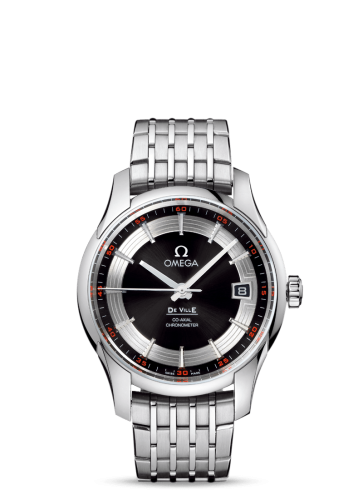 Omega 431.30.41.21.01.001 : De Ville Hour Vision Co-Axial Stainless Steel / Black / Bracelet