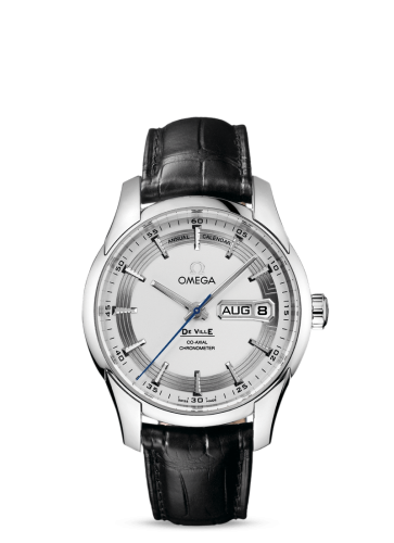 Omega 431.33.41.22.02.001 : De Ville Hour Vision Co-Axial Annual Calendar Stainless Steel / Silver / Alligator