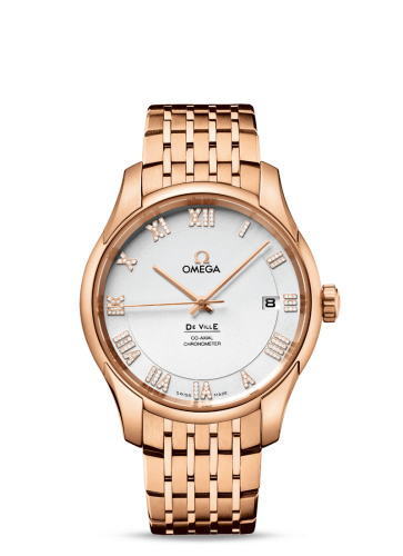 Omega 431.50.41.21.52.001 : De Ville Co-Axial 41 Red Gold / Silver Diamond / Bracelet