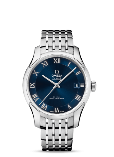 Omega 433.10.41.21.03.001 : De Ville Hour Vision Master Chronometer Stainless Steel / Blue / Bracelet