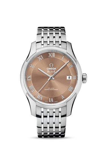 Omega 433.10.41.21.10.001 : De Ville Hour Vision Master Chronometer Stainless Steel / Brown / Bracelet