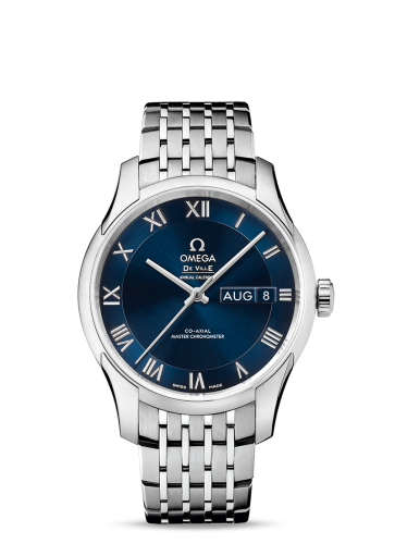 Omega 433.10.41.22.03.001 : De Ville Hour Vision Master Chronometer Annual Calendar Stainless Steel / Blue / Bracelet