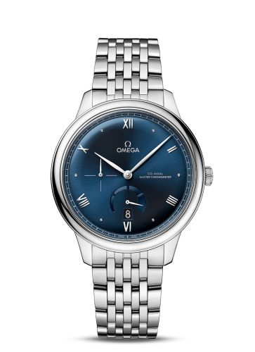 Omega 434.10.41.21.03.002 : De Ville Power Reserve Master Chronometer Stainless Steel / Blue / Bracelet