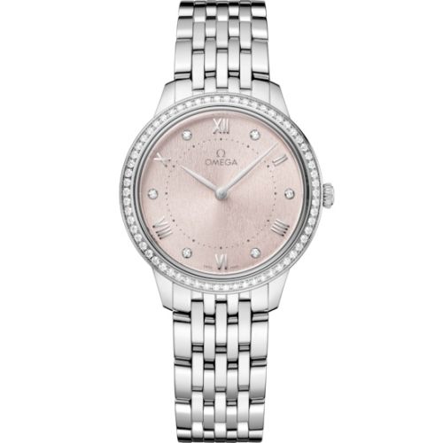 Omega 434.15.30.60.52.001 : De Ville Quartz 30 Stainless Steel - Diamond / Pink / Bracelet
