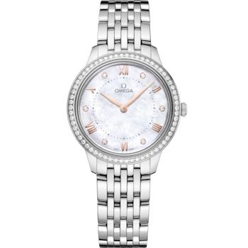 Omega 434.15.30.60.55.001 : De Ville Quartz 30 Stainless Steel - Diamond / Pink / Bracelet