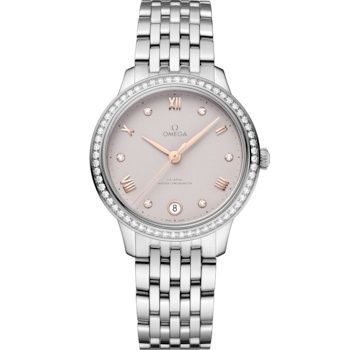 Omega 434.15.34.20.52.002 : De Ville Master Chronometer 34 Stainless Steel - Diamond / Silver / Bracelet