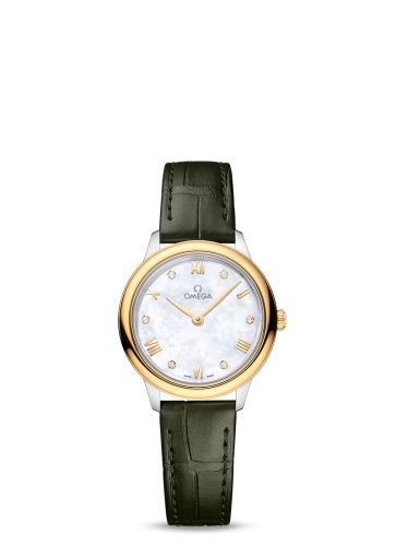 Omega 434.23.28.60.55.001 : De Ville Quartz 27.5 Stainless Steel - Yellow Gold / MOP - Diamond