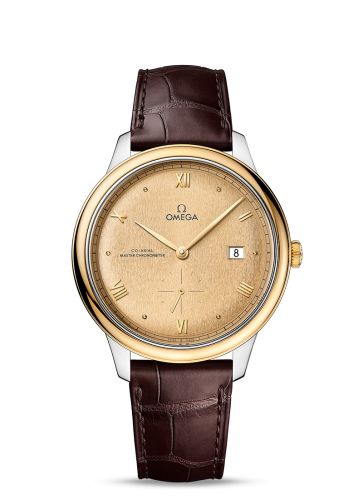 Omega 434.23.41.20.08.001 : De Ville Small Seconds Master Chronometer Stainless Steel - Yellow Gold / Champagne