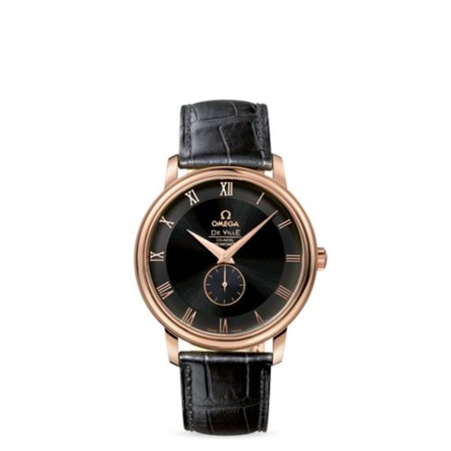 Omega 4614.50.01 : De Ville Prestige Co-Axial 39 Small Seconds Red Gold / Black