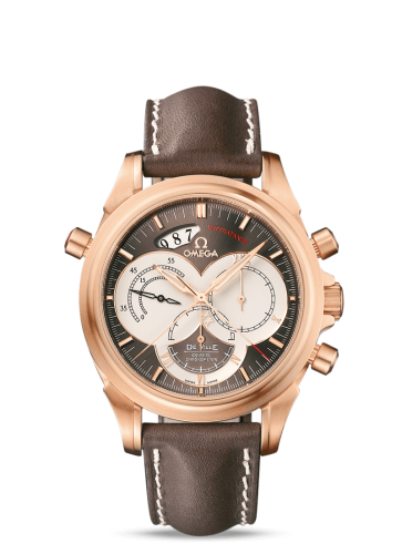 Omega 4648.60.37 : De Ville Co-Axial 41 Chronoscope Rattrapante Red Gold / Brown