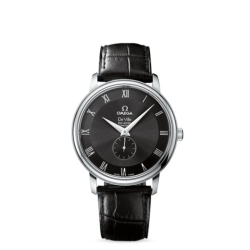 Omega 4813.50.01 : De Ville  Prestige Co-Axial 39 Small Seconds Stainless Steel / Black