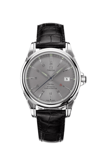 Omega 4833.40.31 : De Ville Co-Axial 38.7 GMT Stainless Steel / Grey