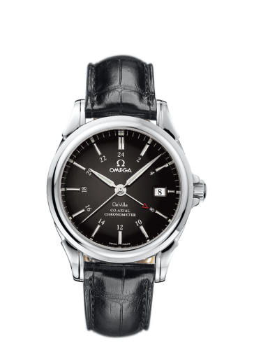 Omega 4833.51.31 : De Ville Co-Axial 38.7 GMT Stainless Steel / Black
