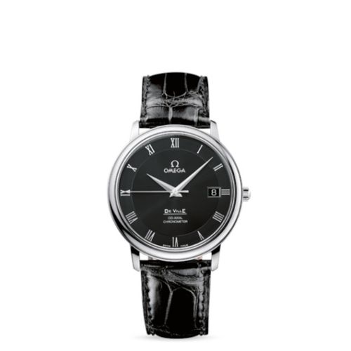 Omega 4875.50.01 : De Ville Prestige Co-Axial 36.5 Stainless Steel / Black