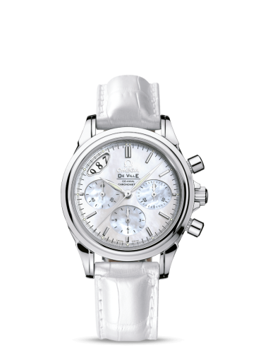 Omega 4878.70.36 : De Ville Co-Axial 35 Chronograph Stainless Steel / White