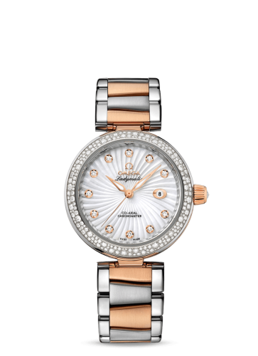 Omega 425.25.34.20.55.001 : LadyMatic Co-Axial 34 Stainless Steel / Red Gold / Diamond / MOP / Bracelet