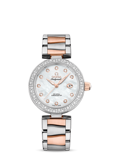 Omega 425.25.34.20.55.004 : LadyMatic Co-Axial 34 Stainless Steel / Sedna Gold / Diamond / MOP / Bracelet