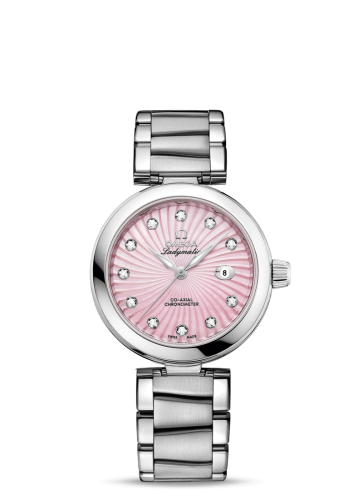 Omega 425.30.34.20.57.001 : LadyMatic Co-Axial 34 Stainless Steel / Pink MOP / Bracelet