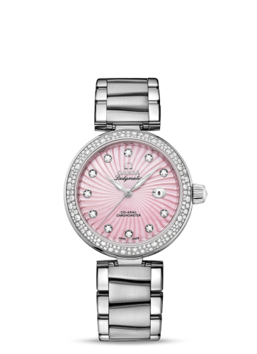 Omega 425.35.34.20.57.001 : LadyMatic Co-Axial 34 Stainless Steel / Diamond / Pink MOP / Bracelet
