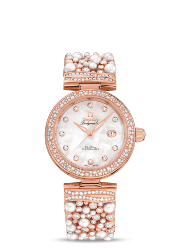 Omega 425.65.34.20.55.008 : LadyMatic Co-Axial 34 Sedna Gold / Pearls and Diamonds