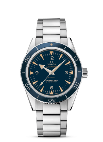 Omega 233.90.41.21.03.002 : Seamaster 300 Master Co-Axial Platinum / Blue / Bracelet