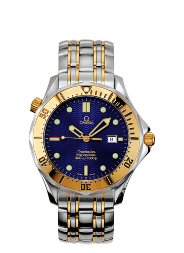 Omega 2342.80.00 : Seamaster Diver 300M Quartz 41 Stainless Steel / Yellow Gold / Blue / Bracelet