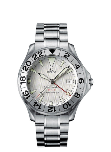 Omega 2538.20.00 : Seamaster Diver 300M Automatic 41 GMT Stainless Steel / White / Bracelet / Great White