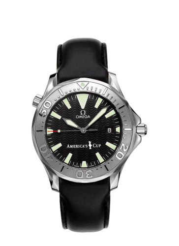 Omega 2833.50.91 : Seamaster Diver 300M Automatic 41 Stainless Steel / White Gold / Black / Leather / America's Cup