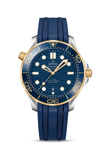 Omega 210.22.42.20.03.001 : Seamaster Diver 300M Master Co-Axial 42 Stainless Steel / Yellow Gold / Blue / Rubber
