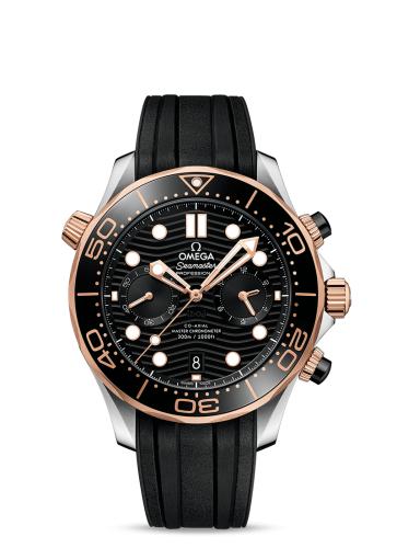 Omega 210.22.44.51.01.001 : Seamaster Diver 300M Master Co-Axial 44 Chronograph Stainless Steel / Sedna Gold / Black / Rubber