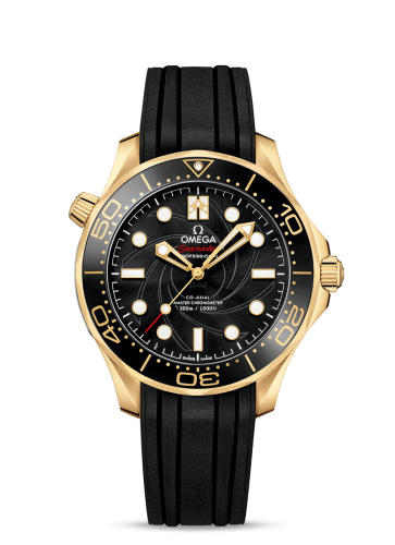Omega 210.62.42.20.01.001 : Seamaster Diver 300M Master Co-Axial 42 James Bond Yellow Gold / Black / Rubber