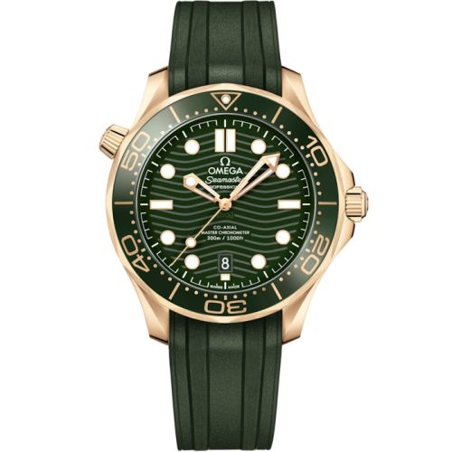 Omega 210.62.42.20.10.001 : Seamaster Diver 300M Master Co-Axial 42 Moonshine Gold / Green / Rubber