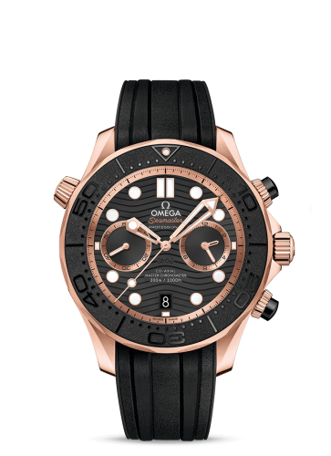 Omega 210.62.44.51.01.001 : Seamaster Diver 300M Master Co-Axial Chronograph 44 Sedna Gold / Black / Rubber