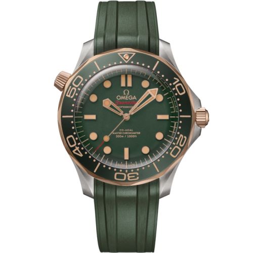 Omega 210.92.42.20.10.001 : Seamaster Diver 300M Master Co-Axial 42 Titanium - Bronze Gold / Green / Rubber