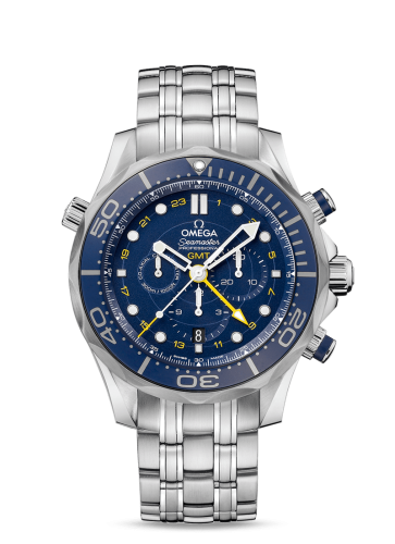 Omega 212.30.44.52.03.001 : Seamaster Diver 300M Co-Axial 44 GMT Chronograph Stainless Steel / Blue / Bracelet