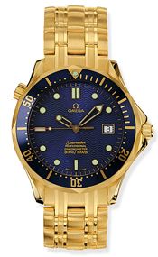 Omega 2133.80.00 : Seamaster Diver 300M Automatic 41 Yellow Gold / Blue / Bracelet / Bond