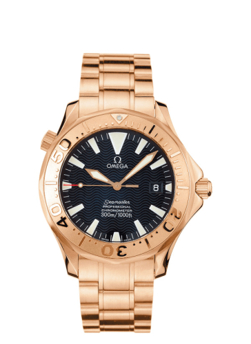 Omega 2136.50.00 : Seamaster Diver 300M Automatic 41 Red Gold / Black / Bracelet