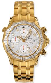 Omega 2195.25.00 : Seamaster Diver 300M Automatic 41.5 Chronograph Yellow Gold / Diamond / Silver / Bracelet