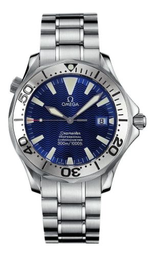 Omega 2256.80.00 : Seamaster Diver 300M Automatic 41 Stainless Steel / Electric Blue / Bracelet / Ian Thorpe