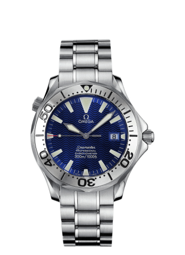 Omega 2257.80.00 : Seamaster Diver 300M Automatic 41 Stainless Steel / Electric Blue / Bracelet / Royal Navy