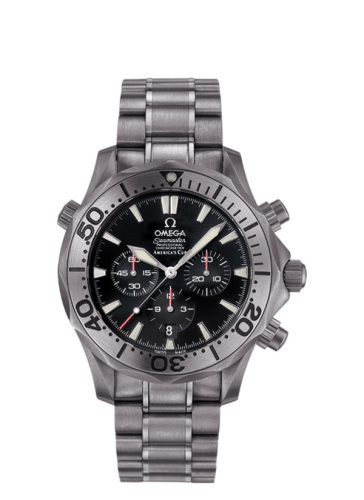 Omega 2293.50.00 : Seamaster Diver 300M Automatic 41.5 Chronograph Titanium / Black / Bracelet / America’s Cup 