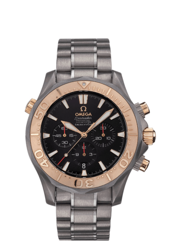 Omega 2294.50.00 : Seamaster Diver 300M Automatic 41.5 Chronograph Titanium / Red Gold / Black / Bracelet / America’s Cup