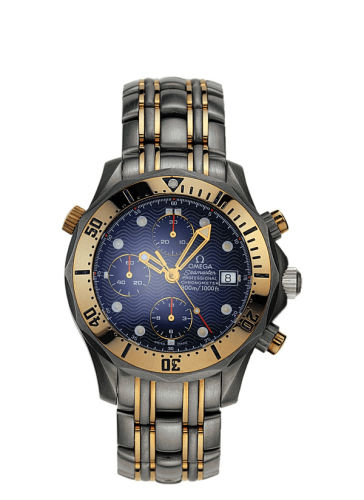 Omega 2296.80.00 : Seamaster Diver 300M Automatic 41.5 Chronograph Titanium / Tantalum / Red Gold / Blue / Bracelet
